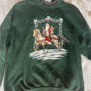 Green Santa Graphic Men's Sweater